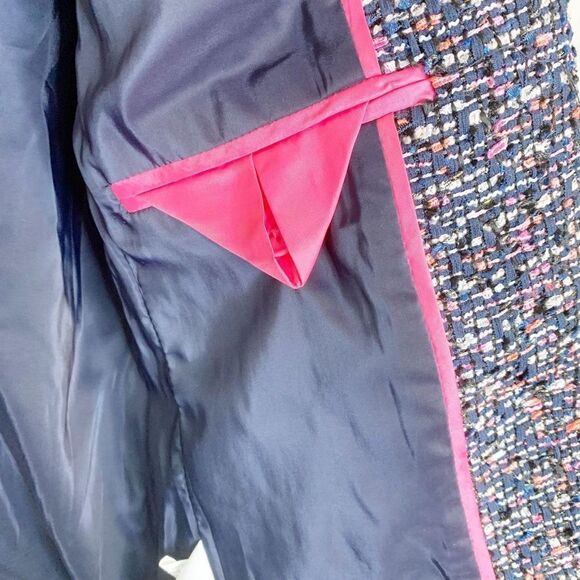 J. Crew Going Out Blazer in Pink Blue White Black Confetti Tweed Women’s Size 6 - Picture 10 of 15